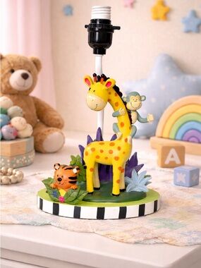 Teamson Jungle Giraffe Monkey Kids Lamp